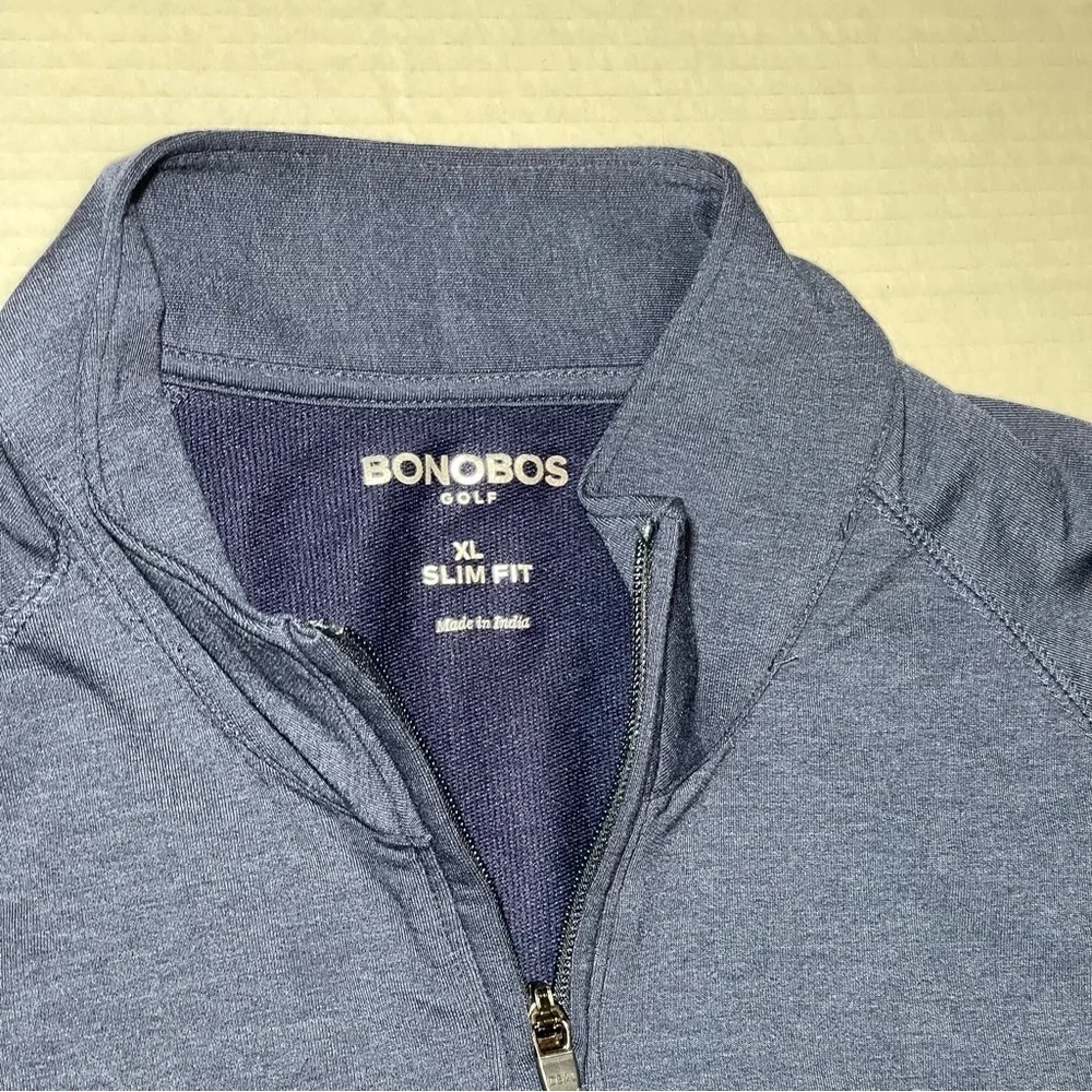 Bonobos Golf Shirt 1/4 Zip Pullover Men’s XL Navy Blue Long Sleeve Sweatshirt